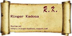 Ringer Kadosa névjegykártya