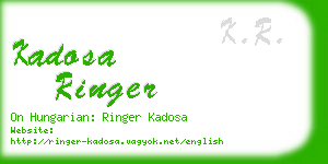 kadosa ringer business card